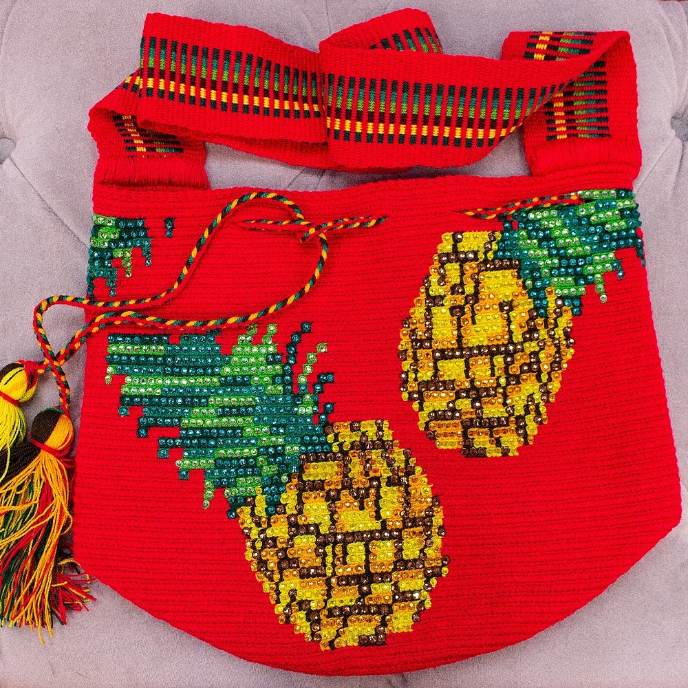 Handmade Red Pineapple Shoulder Bag